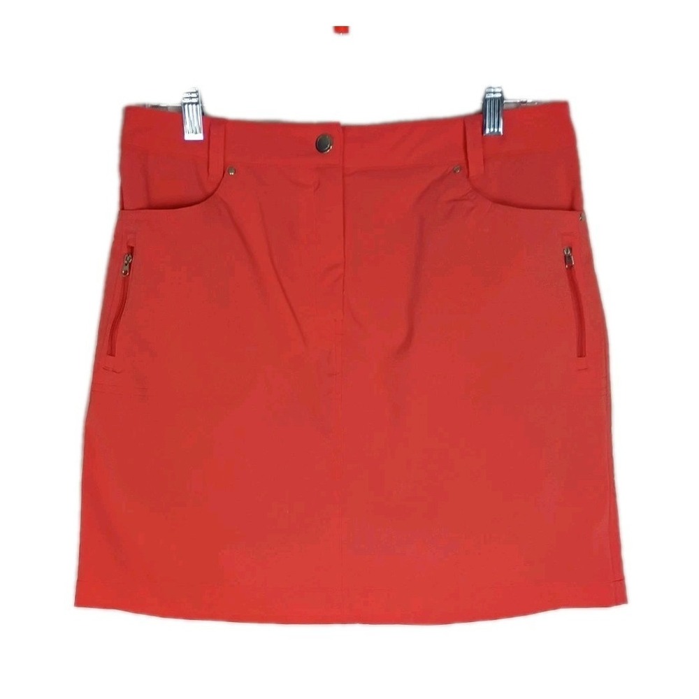 Women's Nvo By Lanctot orange Classic Fit Golf Skort Full Zippers‎ Size 6